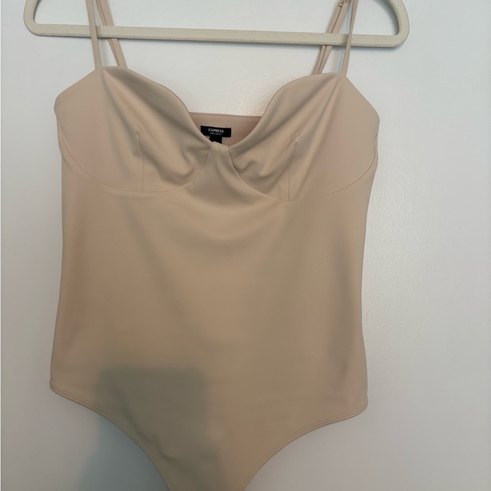Express Nude Bodysuit with Thin Straps